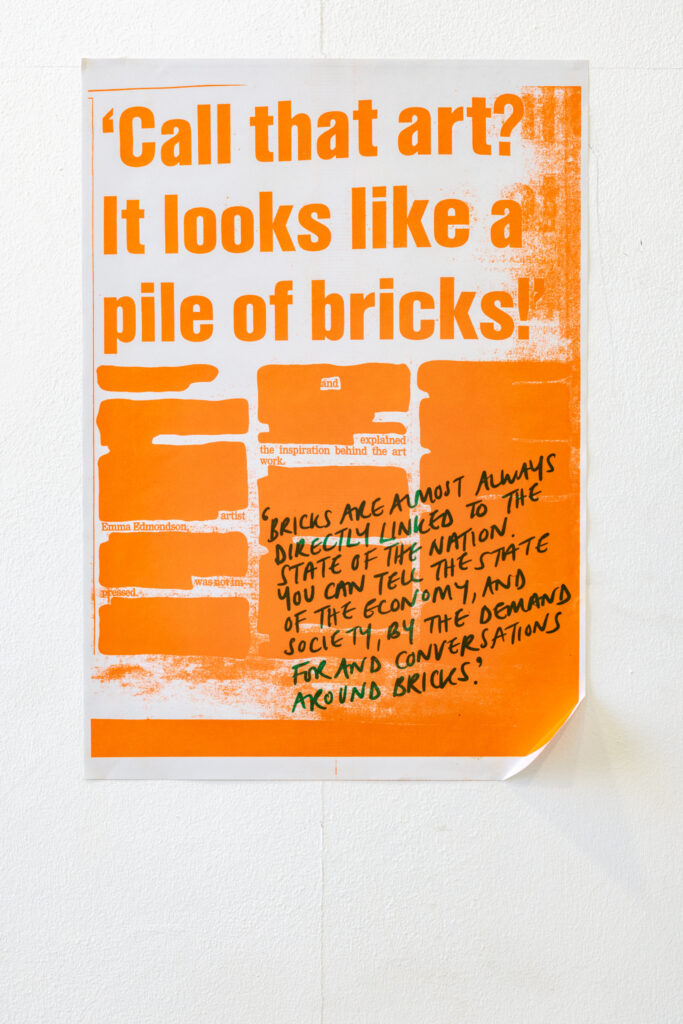 Call that art? It looks like a pile of bricks! (edited) risograph poster